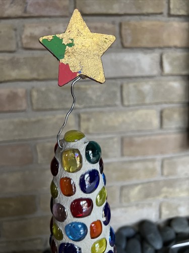 Neiman Marcus Vintage Weihnachtsbaum 19" Mosaik Tischplatte bunt - Bild 5 von 7
