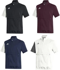 adidas Men's stadium woven 1/4 zip short sleeve golf pullovers - Multiple Colors