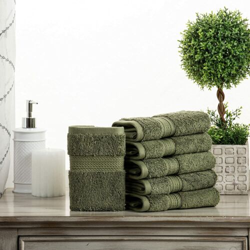 Thick Egyptian Cotton Face Towel Set of 6, Soft, Plush & Absorbent Facecloths - Picture 23 of 111