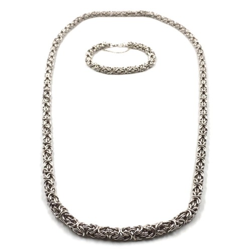 81cm Silber 800 Königs Kette 5.9mm Halskette und Armband massiv Schmuck - Picture 7 of 13