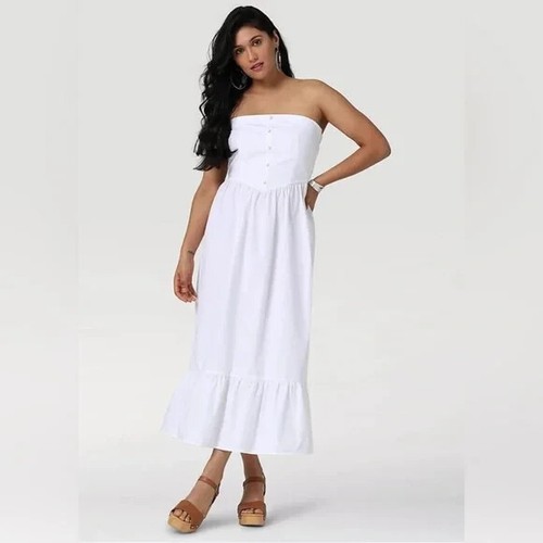 LADIES WRANGLER RETRO AMERICANA STRAPLESS CORSET DRESS NWT White Size S