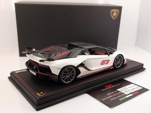 MR Collection 1:18 Lamborghini Aventador SVJ 63 Roadster Balloon White L.E 63pcs - Picture 5 of 15