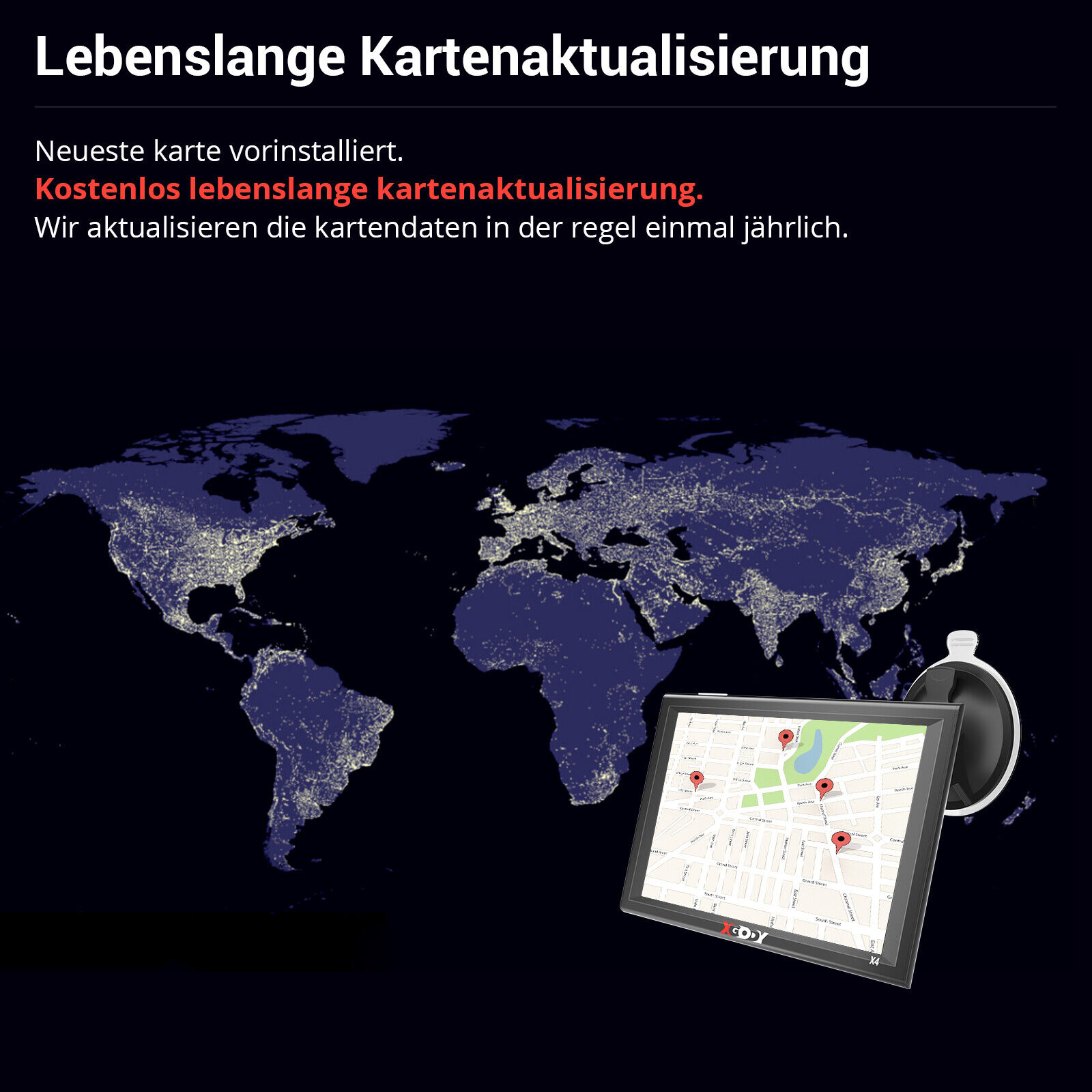 XGODY 9 Touchscreen GPS Navi Navigationsgerät für Auto LKW PKW Wohnwagen AV-IN