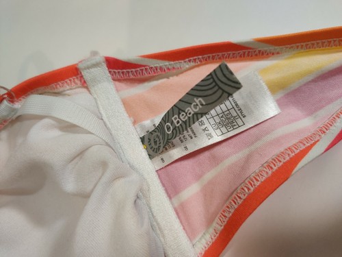 Lot X2 Women's Size 6 S/M O BEACH Halter Swim Tops Pink Orange White/ Black Gray - Picture 5 of 11