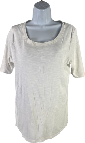 J.Jill Damen weißes Pima U-Ausschnitt Ellbogenärmel T-Shirt - S Petite