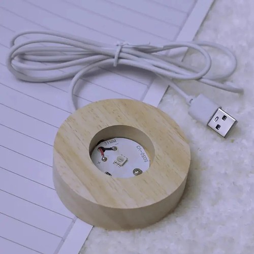 3D Stitch Kristallkugel (2 Varianten) Nachtlicht mit Holzsockel Geschenk - Bild 3 von 5