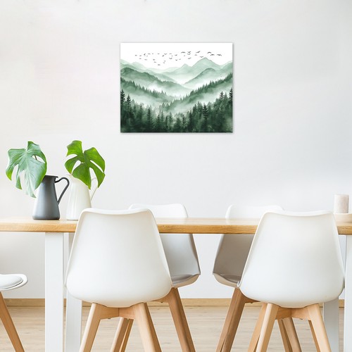 Green Forest Nature Plant Pine Tree Abstract Wall Art for Bathroom Living Room - Picture 10 of 15