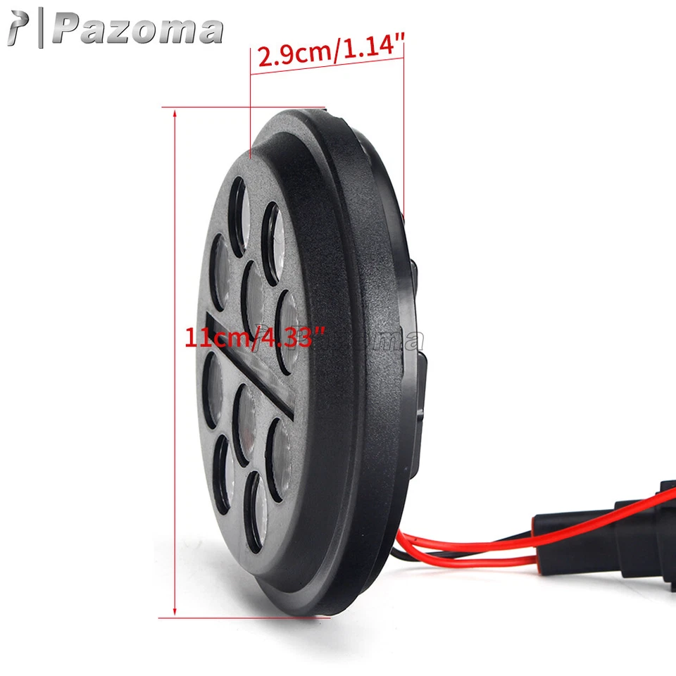 Par de faros antiniebla redondos LED de 4,5" para Harley Dyna Road King Softail Foto 2 de 4