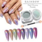 Holographic Nail Chrome Rainbow Powder Unicorn Pot Shiny DIY Pigment Nails 15μm