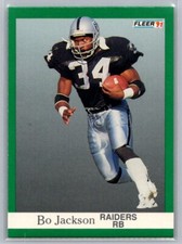 1991 Fleer Bo Jackson NFL Football Card #110 Los Angeles Raiders Free S/H