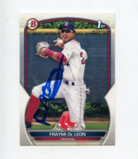 FRAYMI DE LEON SIGNED 2023 BOWMAN BASEBALL CARD AUTO