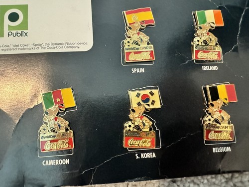 Coca-Cola FIFA 1994 World Cup Framed Pin Set of 24 USA GOLD EDITION Coke Soccer - Picture 2 of 7