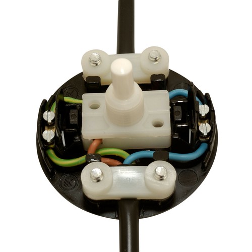 Foot Switch In Line Push Press Button 50mm Use 2 or 3 Core Flex Black or White - Picture 2 of 6