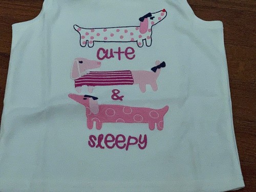 New Gymboree Cute Sweet Dachshund Capri Gymmies Pajamas Size XS 4 Extra Small - Picture 6 of 10