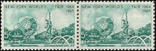 US 1244 New York World's Fair 5c horz pair MNH 1965