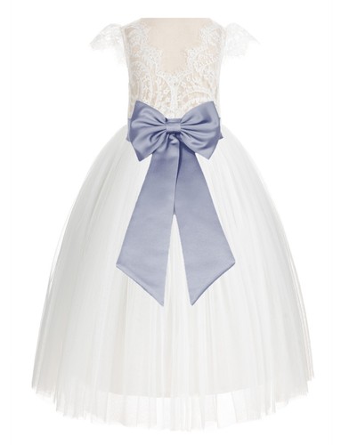 Ivory Flower Girl Dress Lace Dresses Communion Dress Wedding Pageant Dresses - Picture 79 of 85