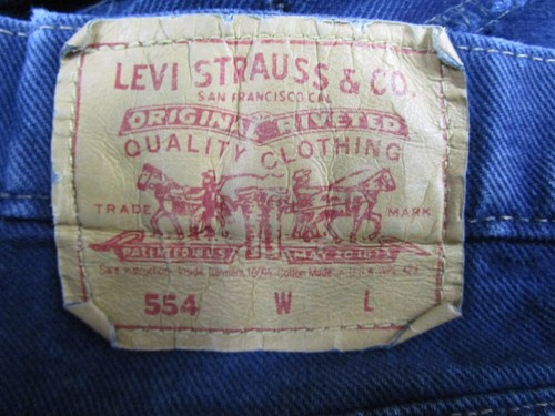 Pantaloni Denim Vintage Levi's 554 Da Uomo 34x31 Actual Lavaggio Scuro Made in USA - Foto 4 di 11