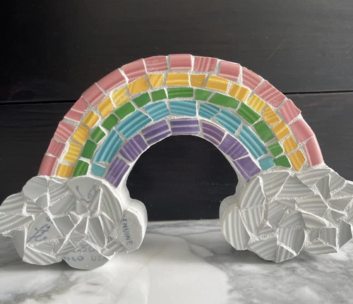 HANDMADE IN USA 🌈  RAINBOW MADE W/ 6 Colors Vtg & P86 Fiesta Ware Saucers Lilac