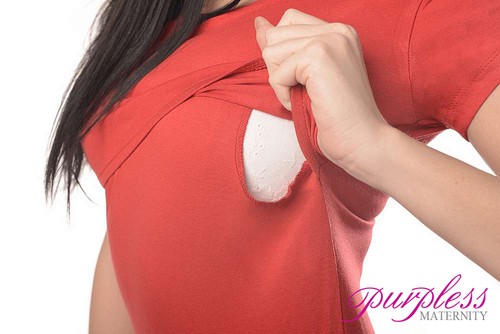 Comfortable Nursing Short Sleeved Scoop Neck Top Tunic Breastfeeding 7020 - Picture 30 of 41
