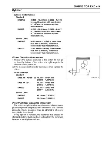 Kawasaki service manual 2001, 2002, 2003, 2004, 2005, 2006 KX85, KX85-II & KX100 - Picture 8 of 12