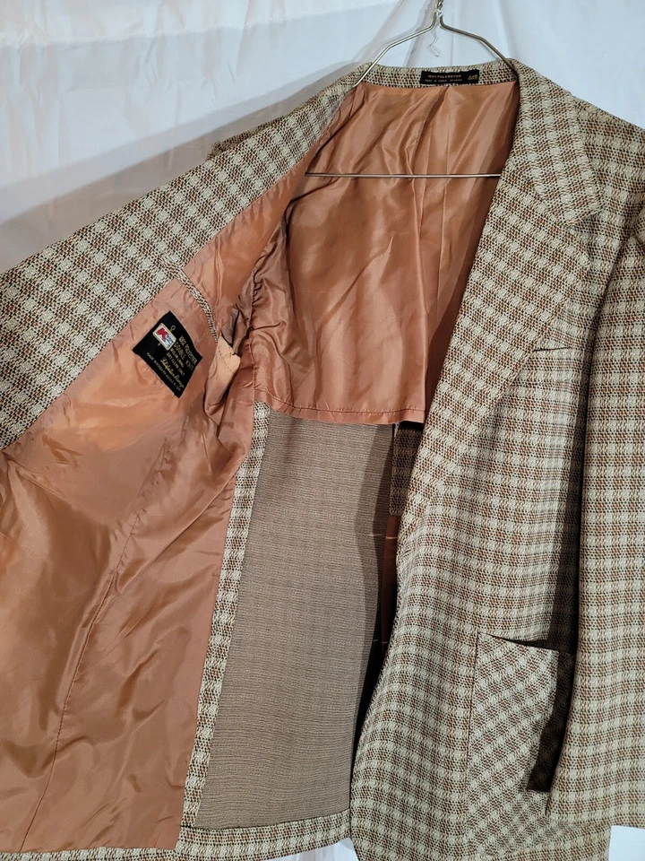 Fabricantes de abrigos deportivos de ocio vintage a cuadros talla 44 R Foto 4 de 4