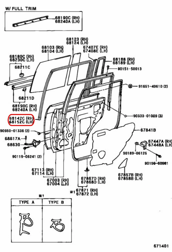 TOYOTA Land Cruiser Genuine RUN REAR DOOR GLASS Left & Right Set OEM Japan - Image 3 of 4
