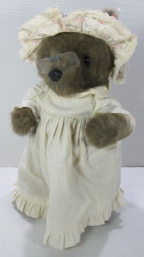 Schmid Plush Gordon Fraser 1988  Gran Mouse in Dress  Bonnet w/Glasses & Tag 13" - Picture 1 of 14
