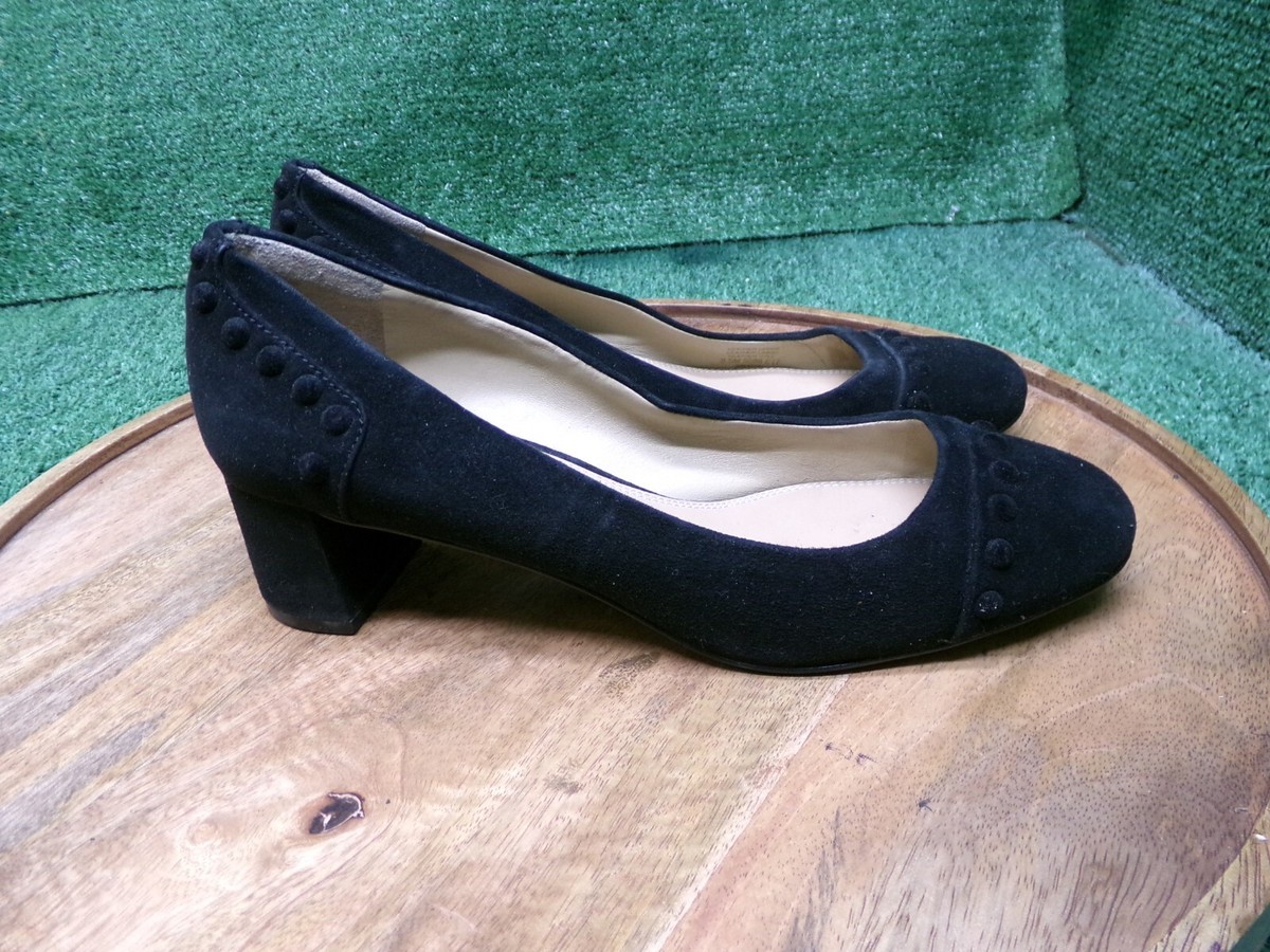 Tory Burch Womens Colt Black Suede Studded Pumps Heels Shoes Size