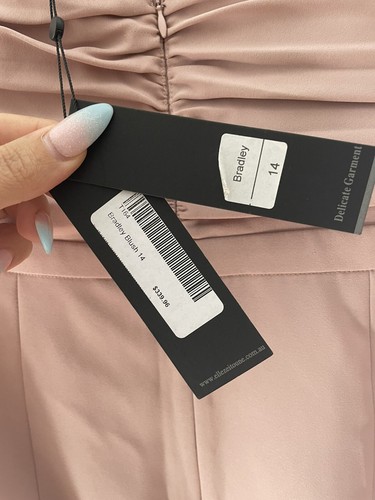 BNWT Elle Zeitoune Bradley Blush One Shoulder MIDI Dress Size 14 - Picture 8 of 13