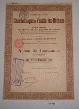Genuss Aktie Compagnie des Charbonnages de Vendin-lez-B&eacute;thune 1917 (127452)