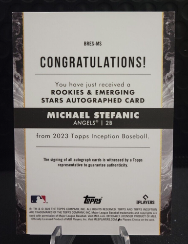2023 Topps Inception AUTO /299 Michael Stefanic RC AUTO - Los Angeles Angels - Picture 2 of 2