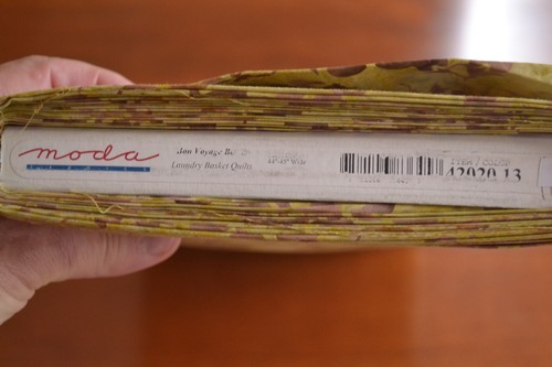By 1/2 Yd, Brown on Gold Cotton Batik, Moda, Bon Voyage, Laundry Basket, B1061 - Picture 5 of 5