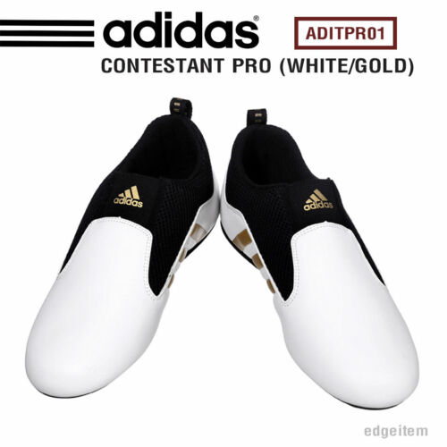 Adidas Contestant Pro Taekwondo Shoes White / Gold ADITPR01 TKD - Picture 1 of 7