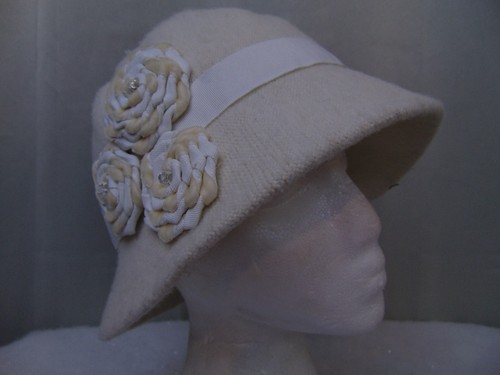 Vintage K-Mart Made In Japan Hat Crochet Knit Cream Acrylic Crochet Bucket Hat - Kmart main image 4