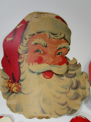 Vintage Cardboard Wall Decor Christmas Santa Retro | eBay