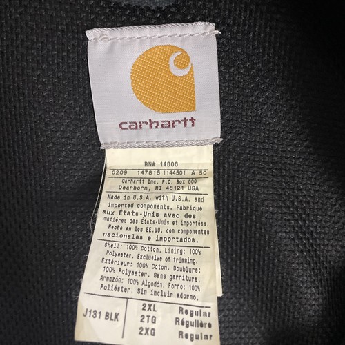 Giacca da lavoro in tela Carhartt taglia 2XL J131 BLK - Foto 3 di 3