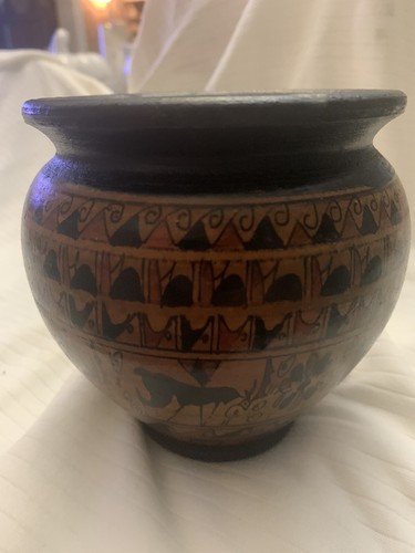 griechische Keramik Vintage schwarz handbemalt Design Formen Tiere wunderschön. - Bild 4 von 4