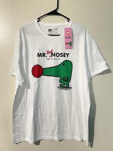 Mr. Red Nosey Roger Hargreaves Grafik T-Shirt Gr. L weiß Comic Relief Collab - Bild 1 von 8