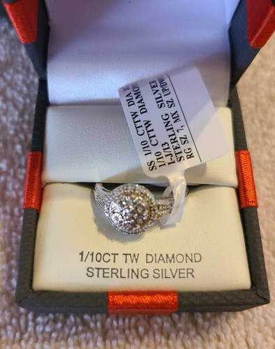 1/10 KT TW DIAMANT I-J/I3 STERLINGSILBER RING Größe 7 124,98 $ Einzelhandel von JCPenney - Bild 2 von 10