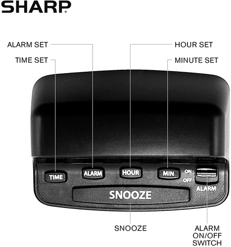 Sharp Digital Alarm Clock with Keyboard Style Controls Battery Back-Up Easy - Picture 4 of 12