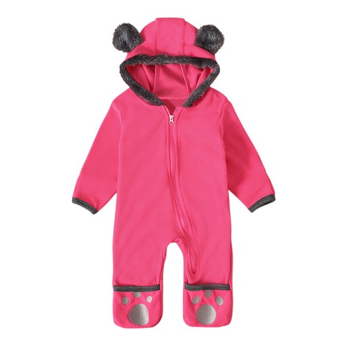 Newborn Baby Jumpsuit Outfit Hoody Coat Winter Infant Rompers Toddler Bodysuit - Picture 18 of 19
