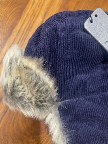 Blue Baby hat cosy in this soft fake fur trapper hat - Picture 3 of 9
