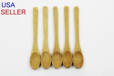 Bamboo Tea Spoon Set of 5 - Small Wooden Teaspoons 100% Natural Organic Utensils