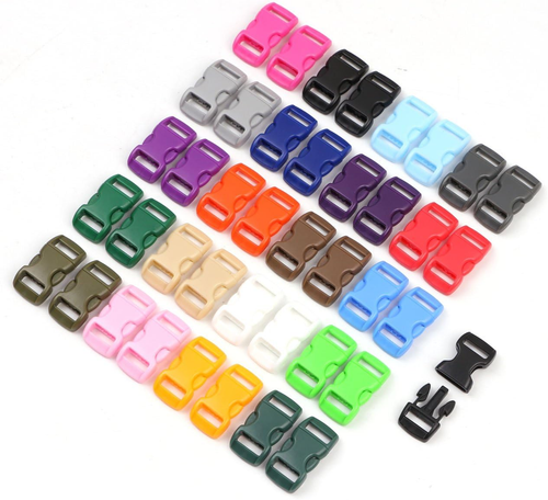 40PCS 3/8 Inch Plastic Curved Buckle DIY Craft Webbing Contoured Side Quick Rele - Picture 6 of 12