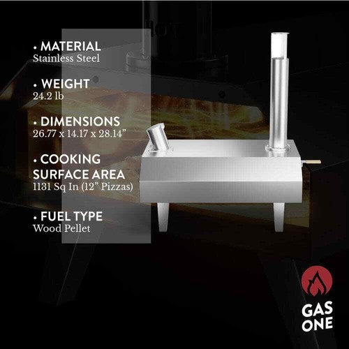 12 in. Wood Pellet Outdoor Pizza Oven in Stainless Steel - Picture 3 of 7