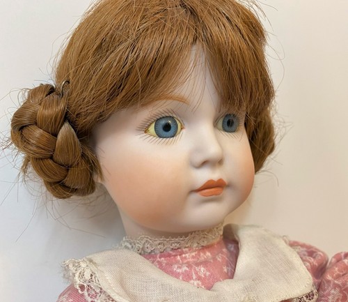VINTAGE 17" HAND PAINTED REPRODUCTION K&J SIMON & HALBIG #117/A ALL BISQUE DOLL - Picture 4 of 17