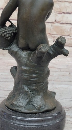 Moreau`s Collectible Bronze Statue: Child Sitting on Tree Branch, Fine Art Decor - Picture 9 of 10