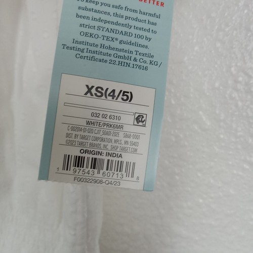 Cat & Jack Top Girls XS 4-5 White Smocking Swiss Dot Short Sleeve Blouse NWT - Picture 7 of 10