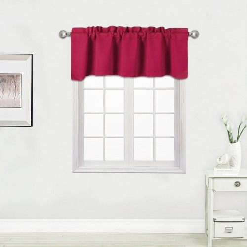 1PC Kitchen Rod Pocket Sraight Thermal Blackout Window Tier Short Valance TVLO - Picture 8 of 50