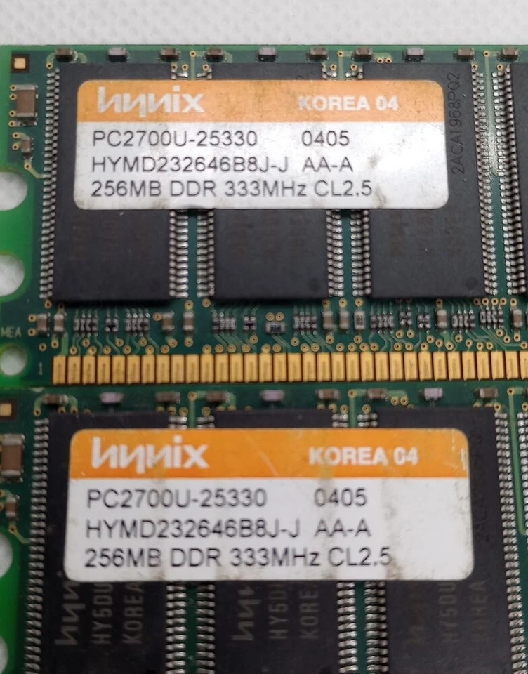 Hynix 512mb Ddr 333mhz Hymd264646d8j-j Aa-a Pc2700 U-25330 - Image 3 of 4